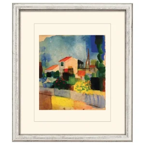 August Macke: Bild "Das helle Haus" (1914), gerahmt