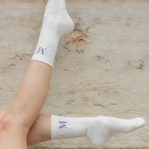 Yoga Sportsocken OM OM Bio Baumwolle Ava - weiß