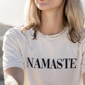Loose T-Shirt Namaste Bio Baumwolle - schwarz