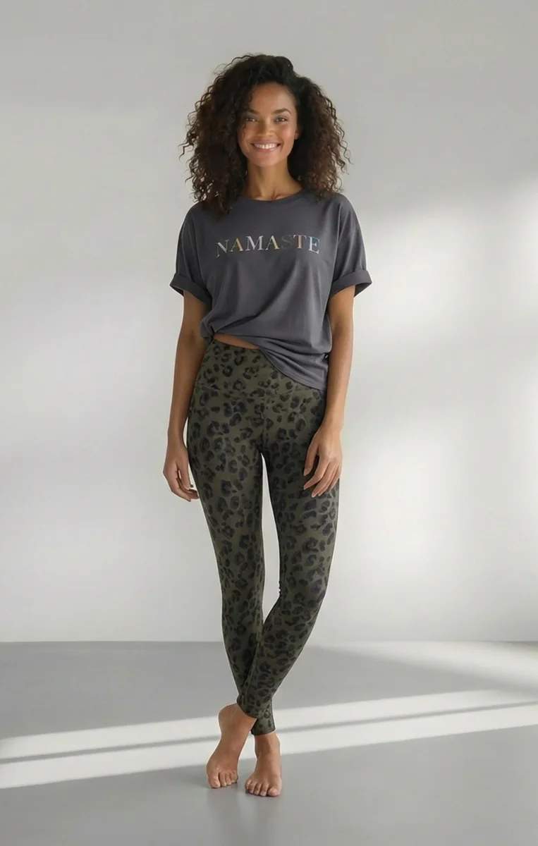 Yoga Boxy T-Shirt Namaste Bio Baumwolle Tencel™ Sora - grau – Bild 3