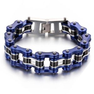 Blau Biker Armband Herren