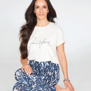 Loose T-Shirt One Love by Nina Heitmann - weiß