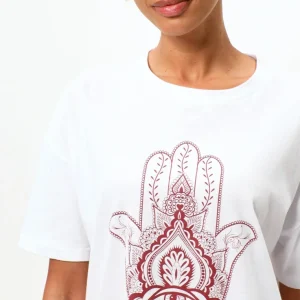 Soft Boyfriend T-Shirt Hamsa Bio Baumwolle - weiß